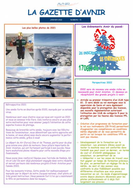 Gazette Janvier 2022 Numéro 15