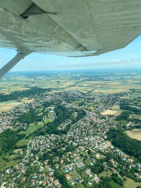 Lyon vue du ciel à bord d'un cessna 172