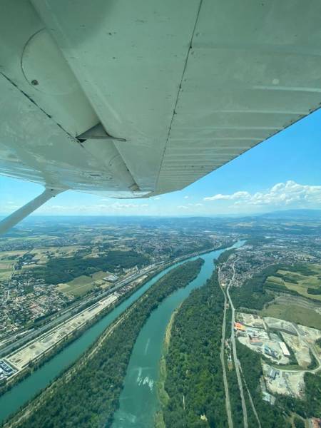 Lyon vue du ciel à bord d'un Cessna 172