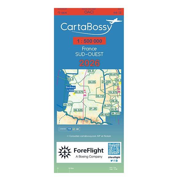 Cartes aéronautiques 2026 Cartabossy: bientôt disponibles chez Coté Piste à  l'aéroport Lyon-Bron et sur cotepiste.eu