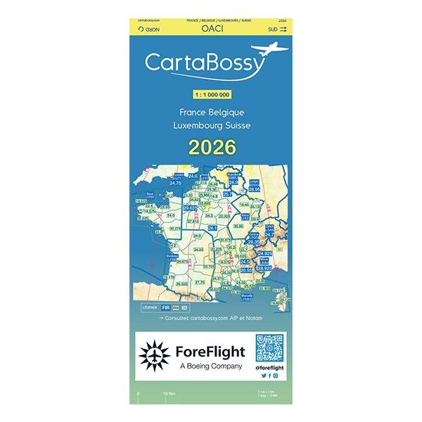 Cartes aéronautiques 2026 Cartabossy: bientôt disponibles chez Coté Piste à  l'aéroport Lyon-Bron et sur cotepiste.eu
