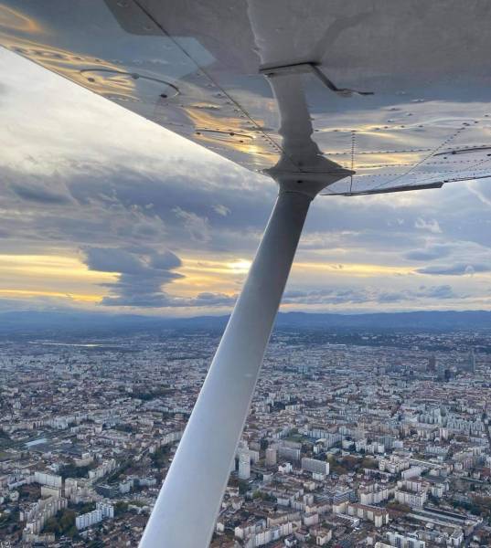 Lyon vue d'un Cessna 172